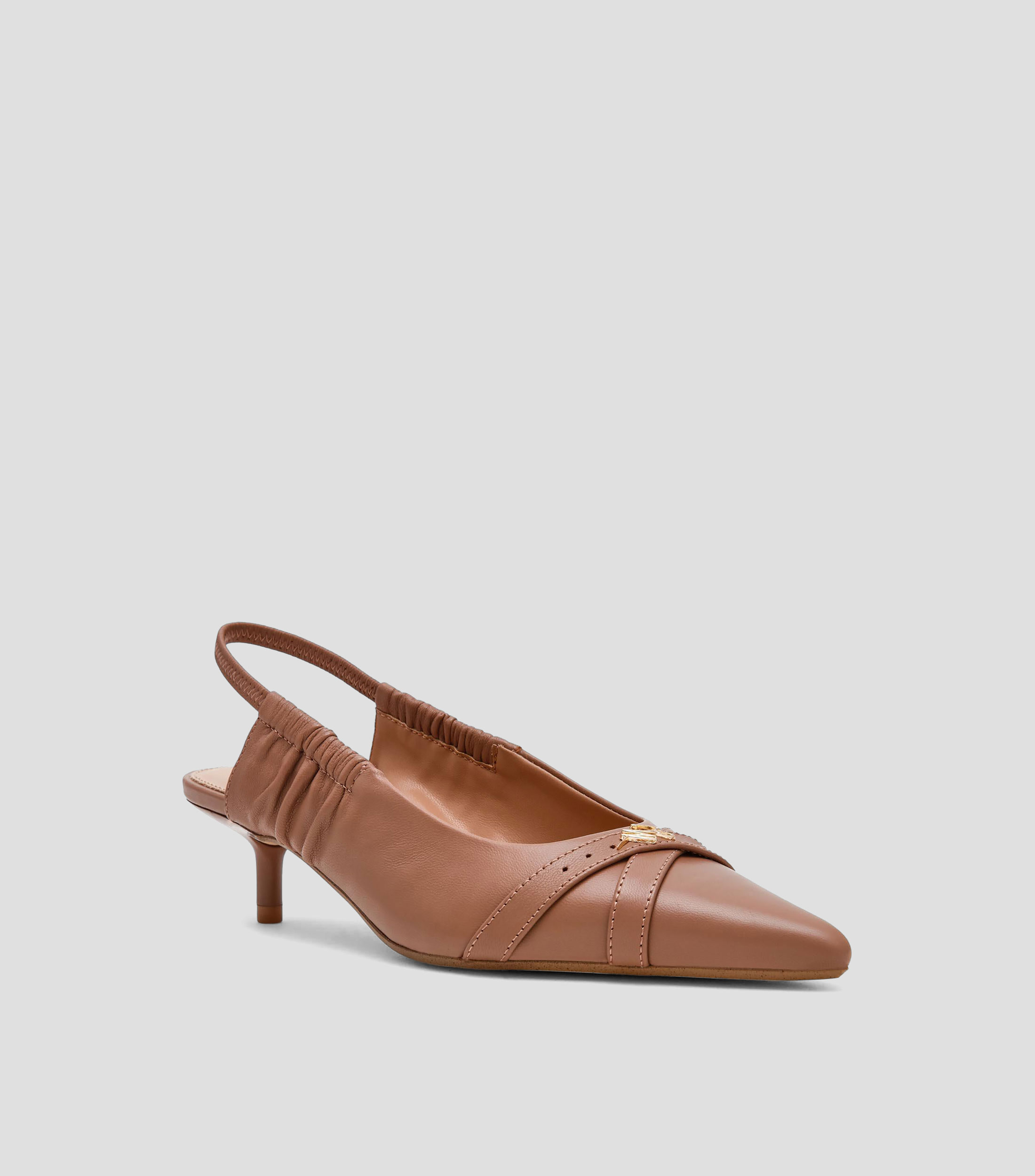 Zapatillas Slingback con tacón bajo delgado Mujer